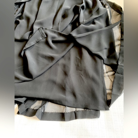 Lisa Ho Pleated Midi Maxi Skirt Lined Gold Button Detail Size 12 Career Evening - Picture 6 of 11